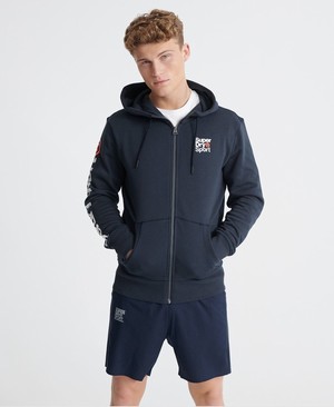 Superdry Core Sport Cipzár Férfi Kapucnis Pulóver Szürke | UJPVD7814